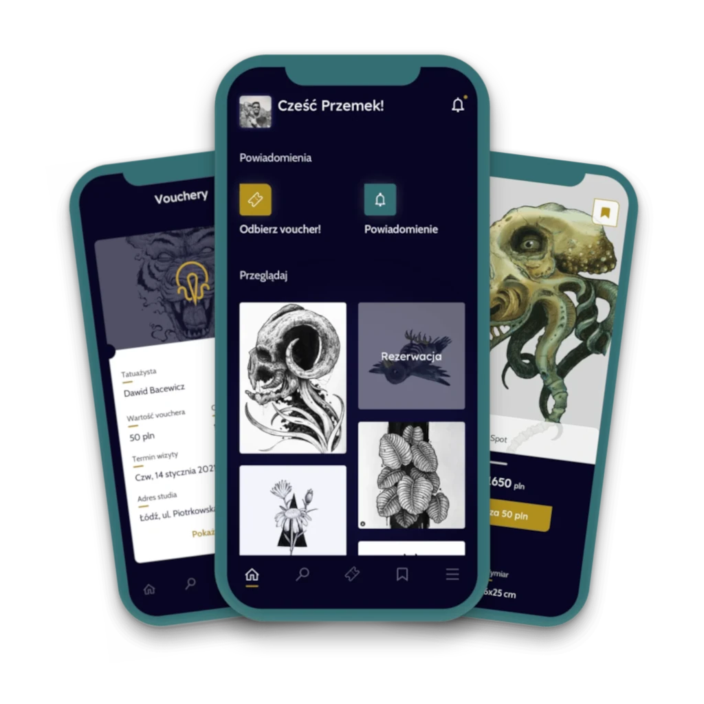 Aplikacja do rezerwacji tatuażu InkDigger